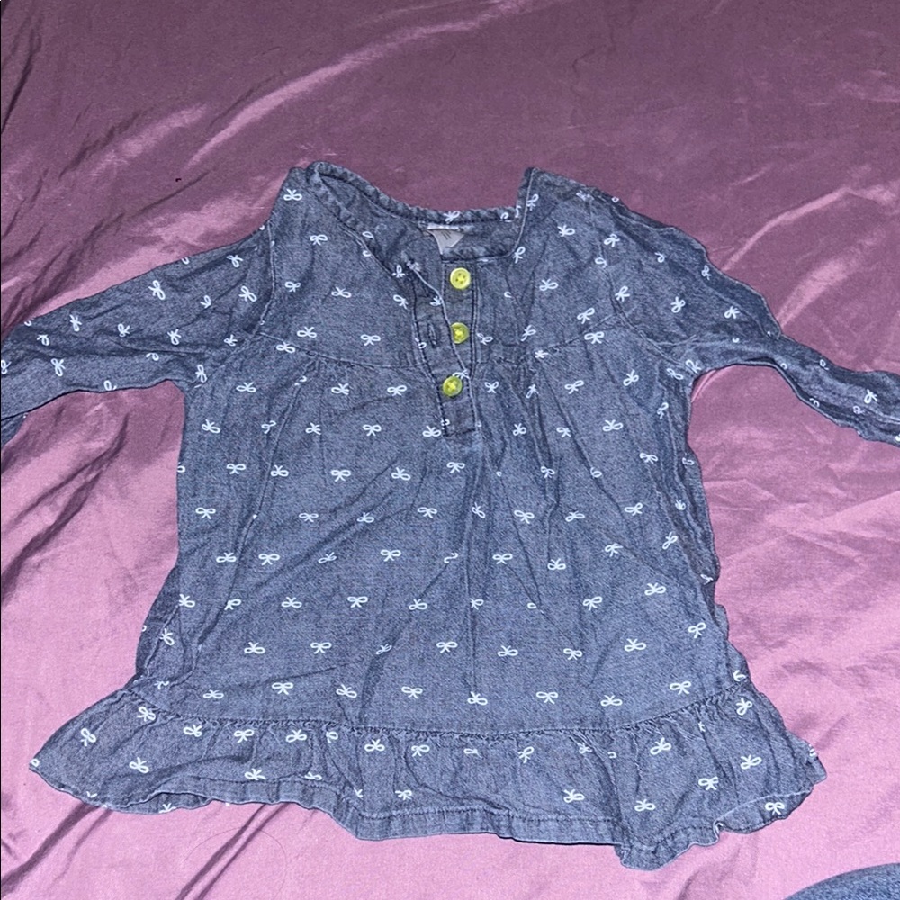 Carter's Blue Blouse with Geometric Print and Ruffled Hem